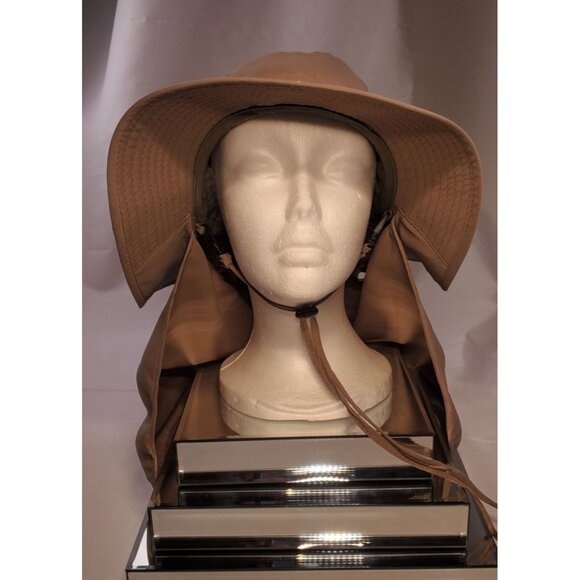 Outfly Brim Wide Hat Hiking Fishing Cap with Neck Flap Brown main image 5